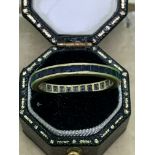 18ct GOLD SAPPHIRE ETERNITY RING - SHAPED