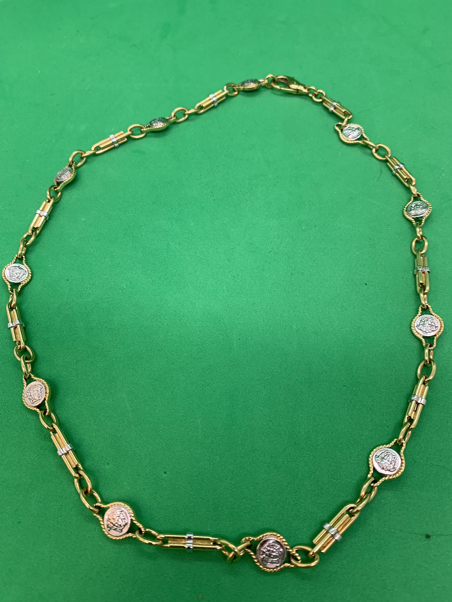 HEAVY 110 GRAMS APPROX VERSACE STYLE GOLD CHAIN - IMPRESSIVE - 24"