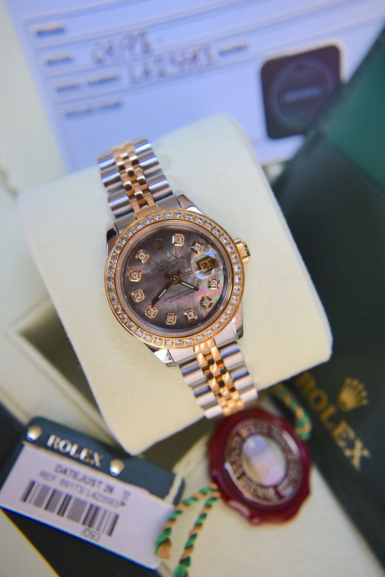 Rolex Datejust 26' 18ct Gold & Steel (Black Pearl Diamond Dial) - Image 18 of 18