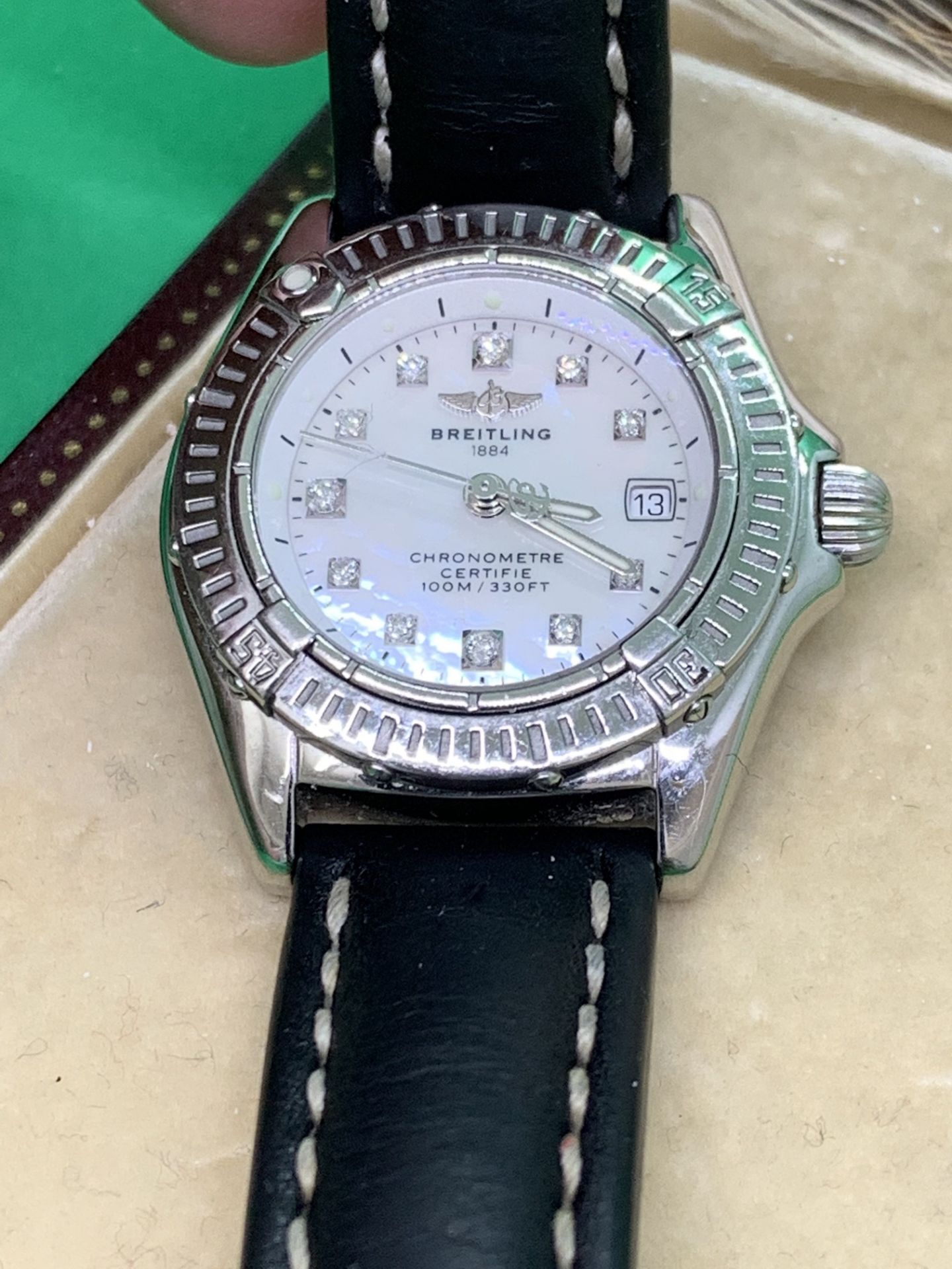 BREITLING LADIES WATCH SET WITH MOTHER OF PEARL DIAMOND DIAL - Image 3 of 6