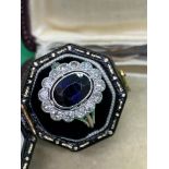 18ct GOLD 2ct SAPPHIRE & 1ct DIAMOND RING