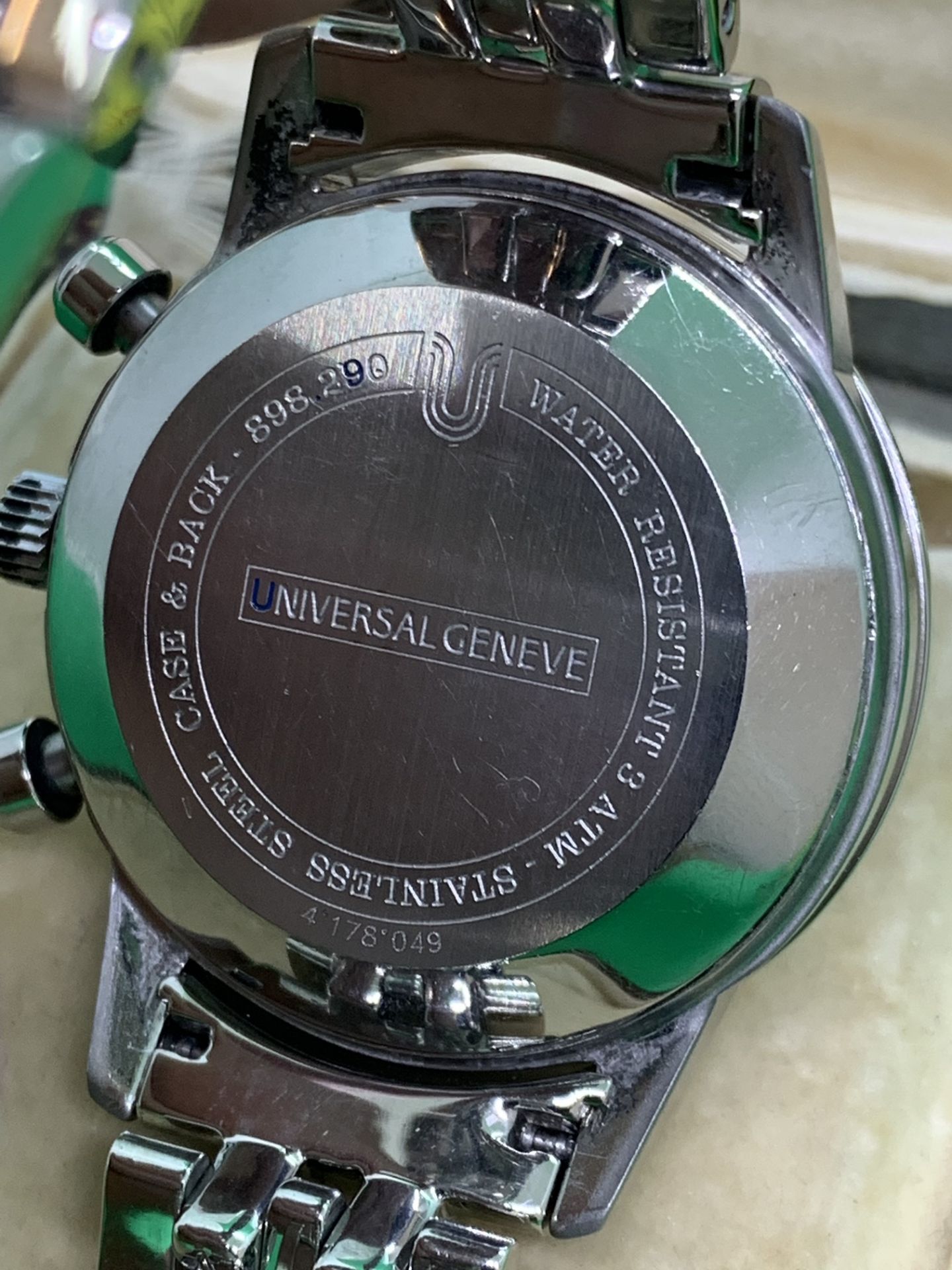 UNIVERSAL GENEVE CHRONOGRAPH STAINLESS STEEL WATCH - Image 3 of 7