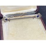 18ct GOLD DIAMOND & SAPPHIRE ANTIQUE TIE PIN