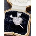 18ct GOLD DIAMOND HEART & ARROW (MOVES) PENDANT