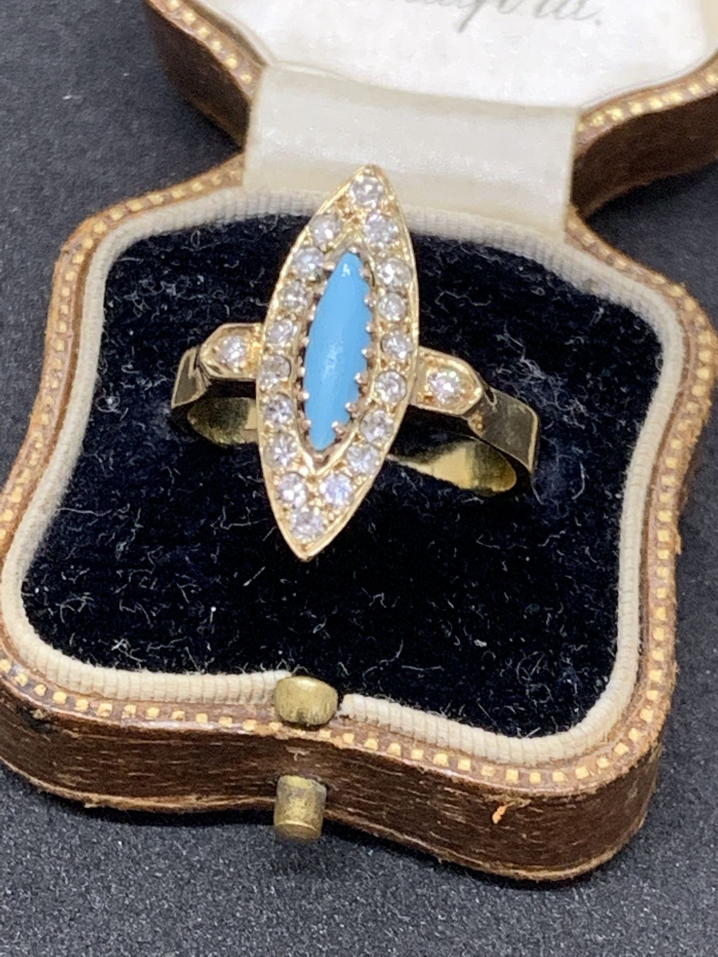 18ct GOLD TURQUOISE & DIAMOND SET RING - Image 4 of 6