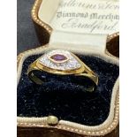 18ct GOLD RUBY & DIAMOND SET RING