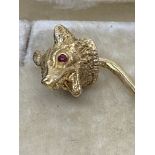 18ct GOLD FOX HEAD TIE PIN