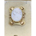 ANTIQUE GOLD 9ct CAMEO BROOCH