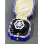 18ct GOLD SAPPHIRE & DIAMOND RING - CENTRE DIAMOND 0.80ct -WOW!!