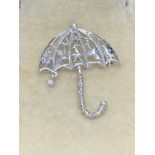 14ct GOLD DIAMOND SET UMBRELLA BROOCH