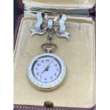 BOW PENDANT ENAMEL POCKET WATCH