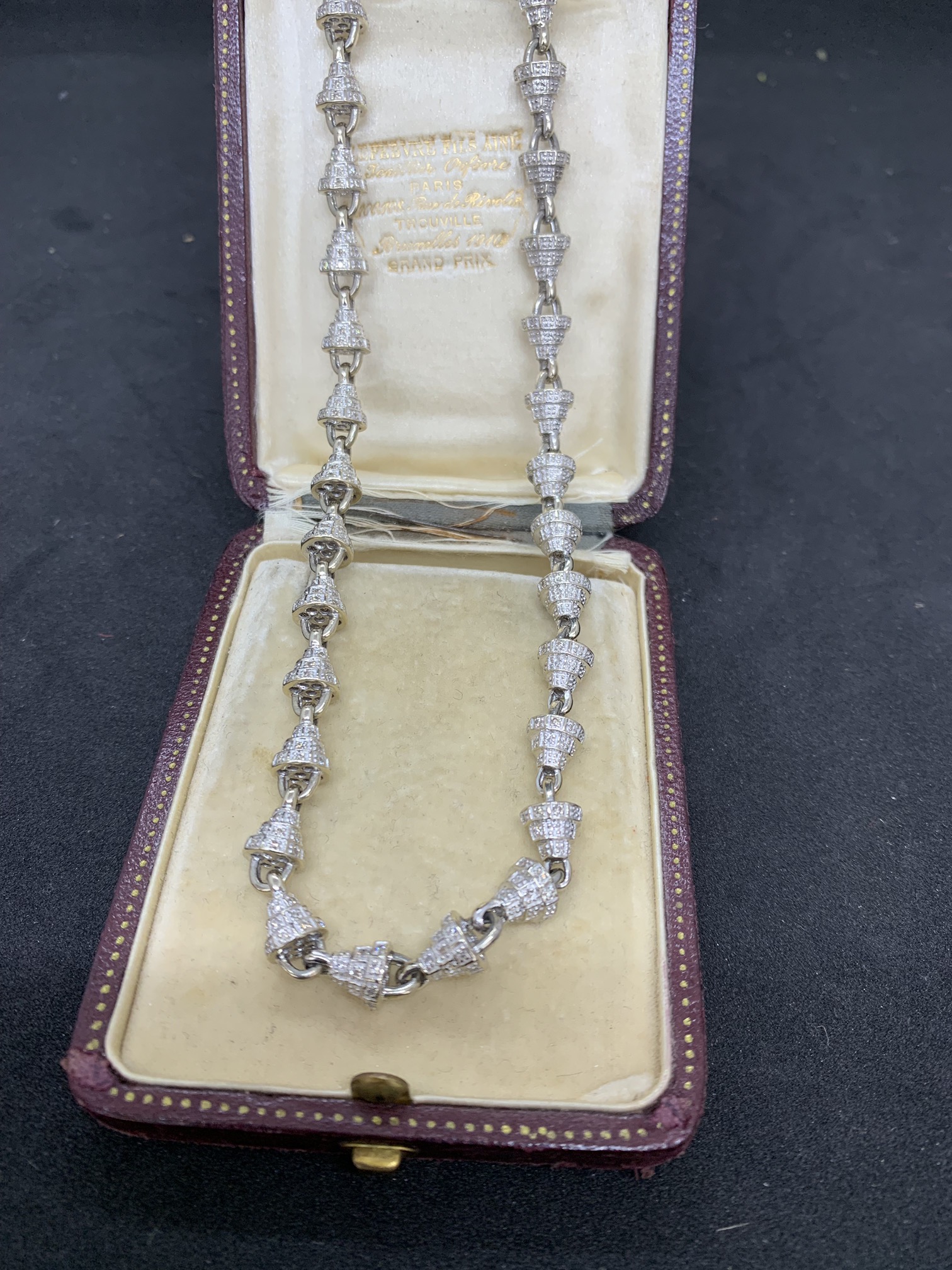 14ct GOLD DIAMOND SET NECKLACE 50 GRAMS