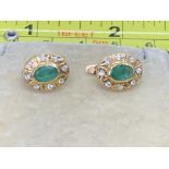 GOLD DIAMOND & EMERALD EARRINGS