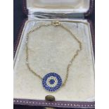 18ct GOLD SAPPHIRE & DIAMOND SET BRACELET