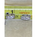 18ct GOLD PRINCESS CUT SET EARRINGS