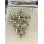 18ct GOLD BROOCH SET WITH ROSE CUT DIAMONDS - 10.5 GRAMS