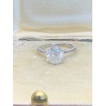 2.50ct DIAMOND SOLITAIRE RING SET IN WHITE METAL TESTED AS WHITE GOLD