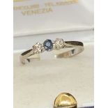 18ct GOLD SAPPHIRE & DIAMOND RING