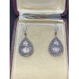 ROSE CUT DIAMOND EARRINGS - GILT/GOLD/SILVER