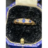 VICTORIAN 18ct GOLD SAPPHIRE & DIAMOND RING