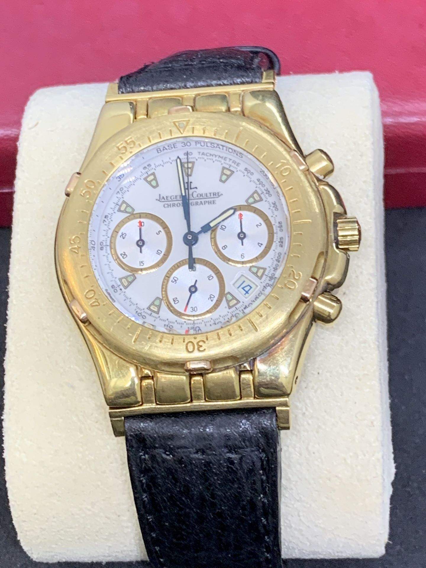 JAEGER LECOULTRE 18ct GOLD CHRONOGRAPH WATCH