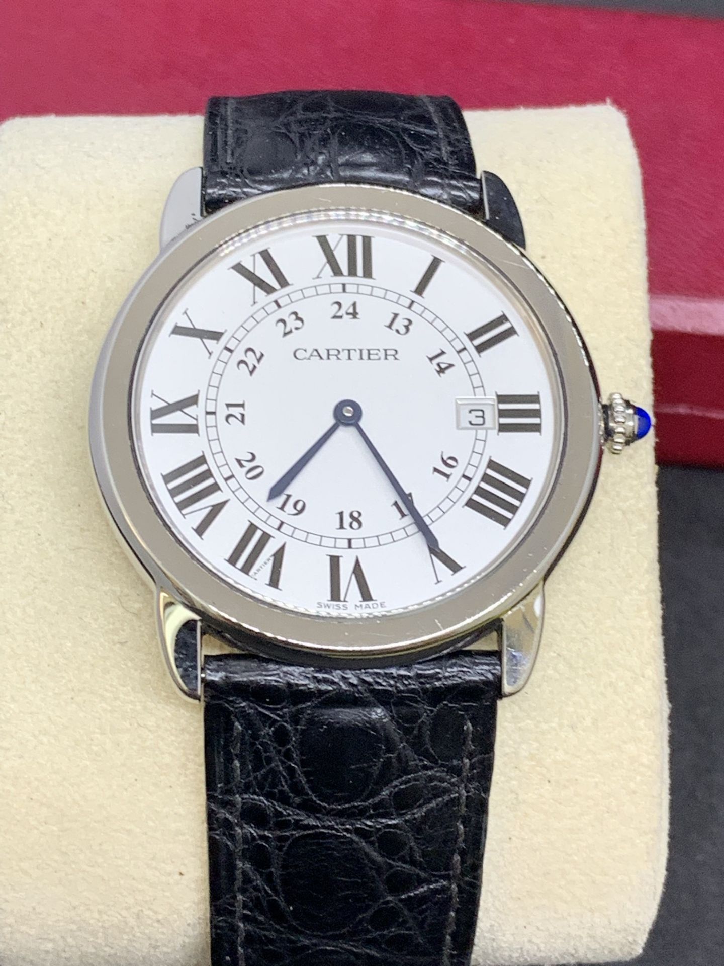 RONDE SOLO DE CARTIER WATCH, 36MM, STEEL, LEATHER - Image 6 of 13