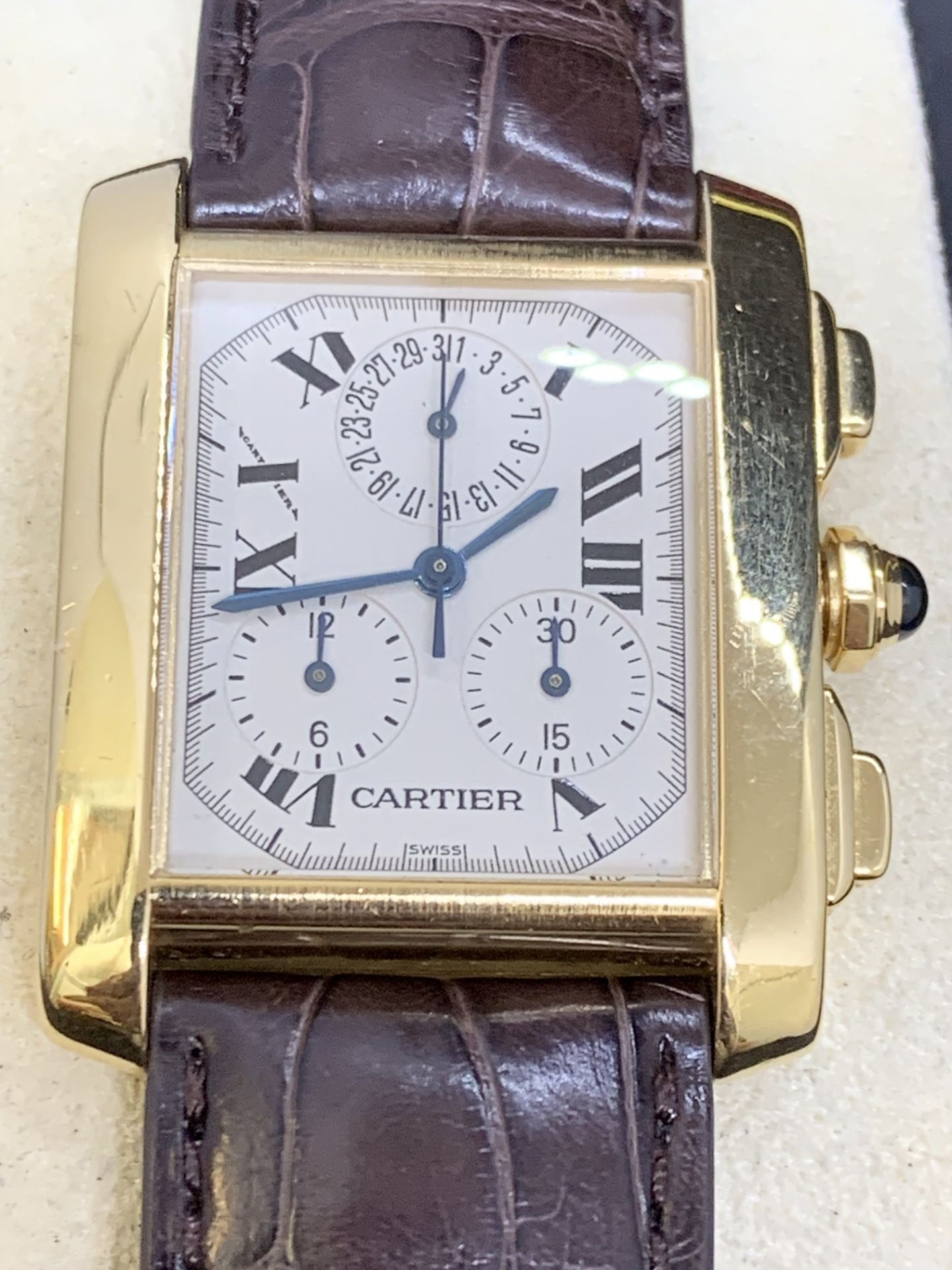 CARTIER 18ct GOLD CHRONOGRAPH WATCH