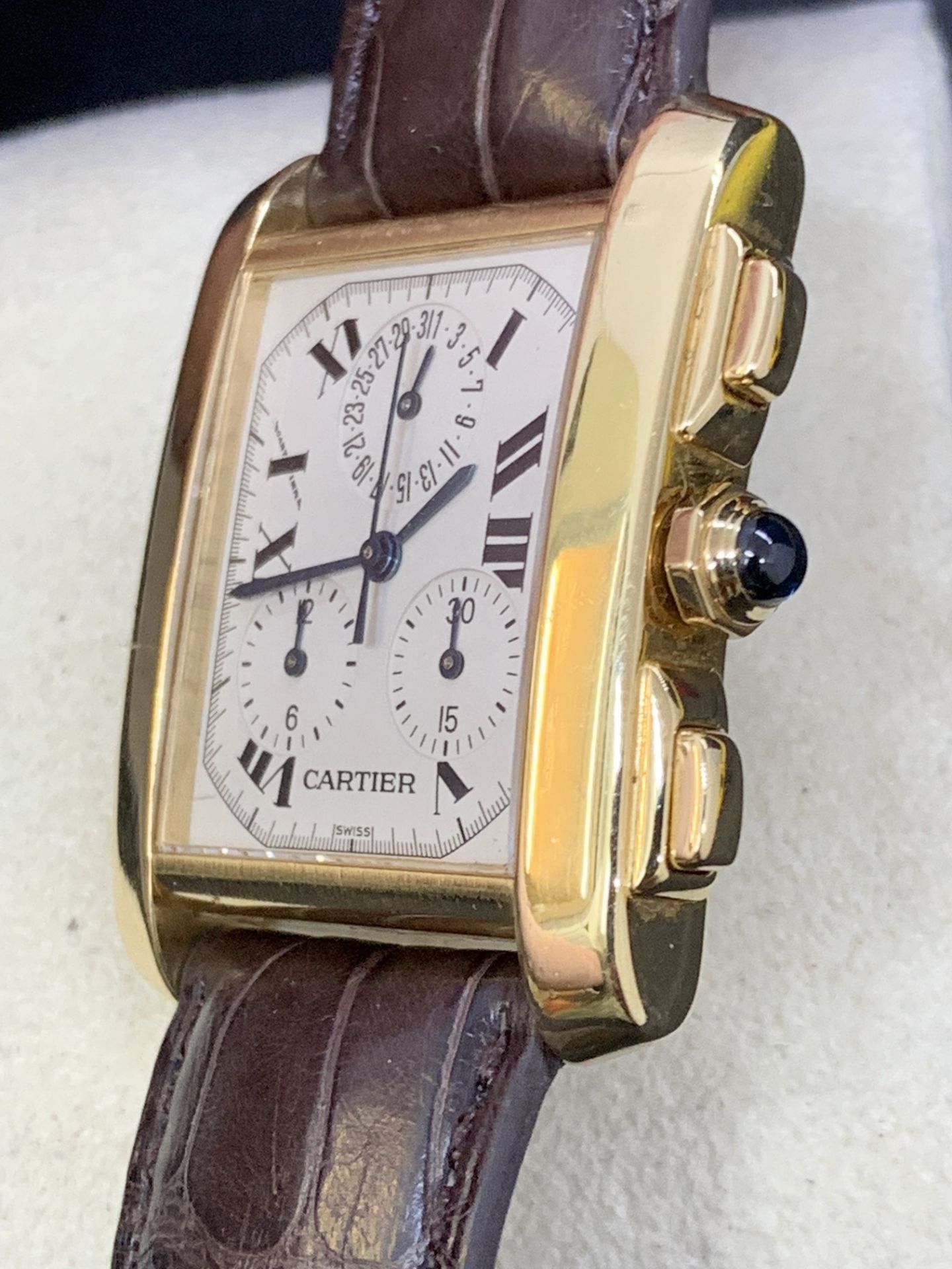 CARTIER 18ct GOLD CHRONOGRAPH WATCH - Image 4 of 11