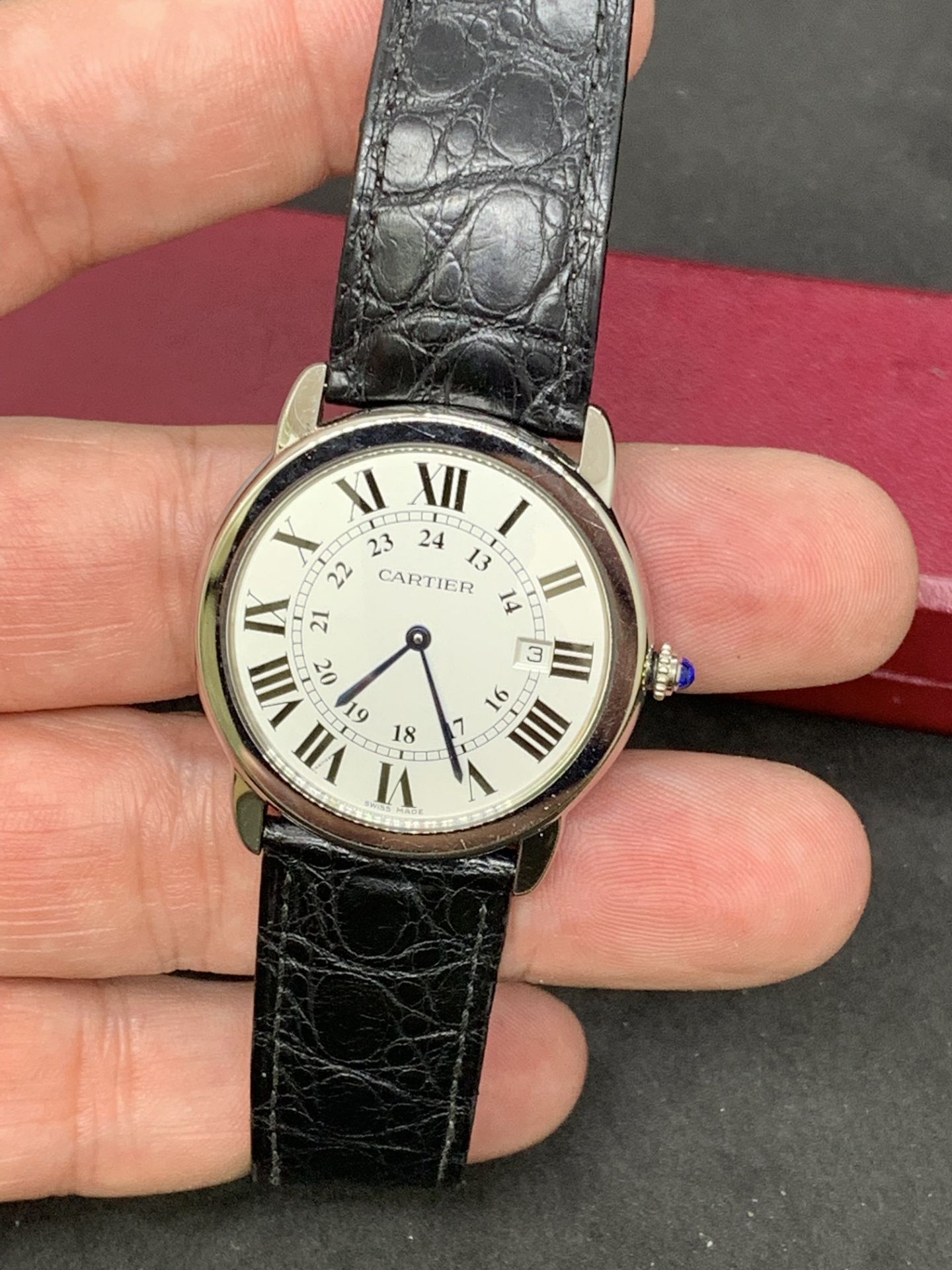 RONDE SOLO DE CARTIER WATCH, 36MM, STEEL, LEATHER - Image 10 of 13