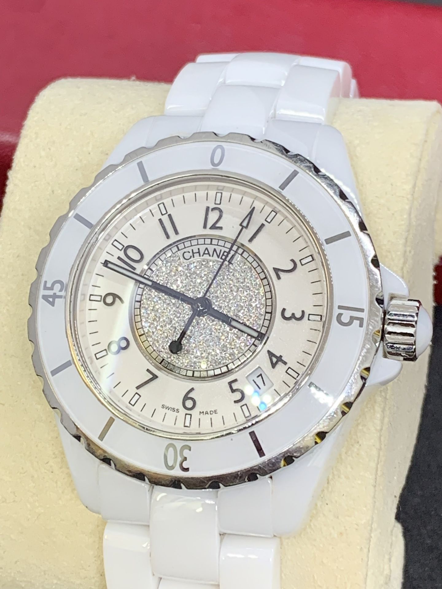 CHANEL J12 CERAMIC DIAMOND SET AUTOMATIC WATCH - Image 2 of 7