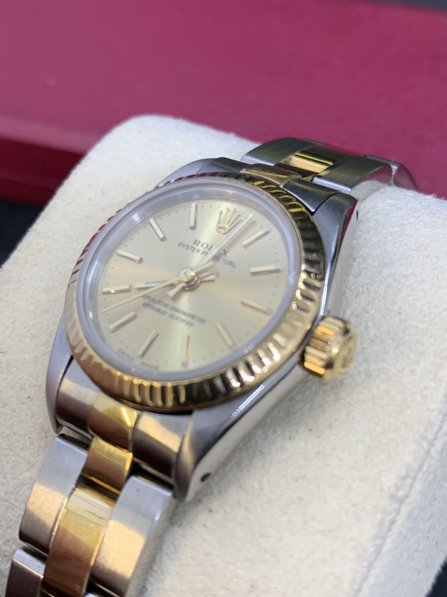 LADIES STEEL & GOLD ROLEX WATCH - Image 6 of 10