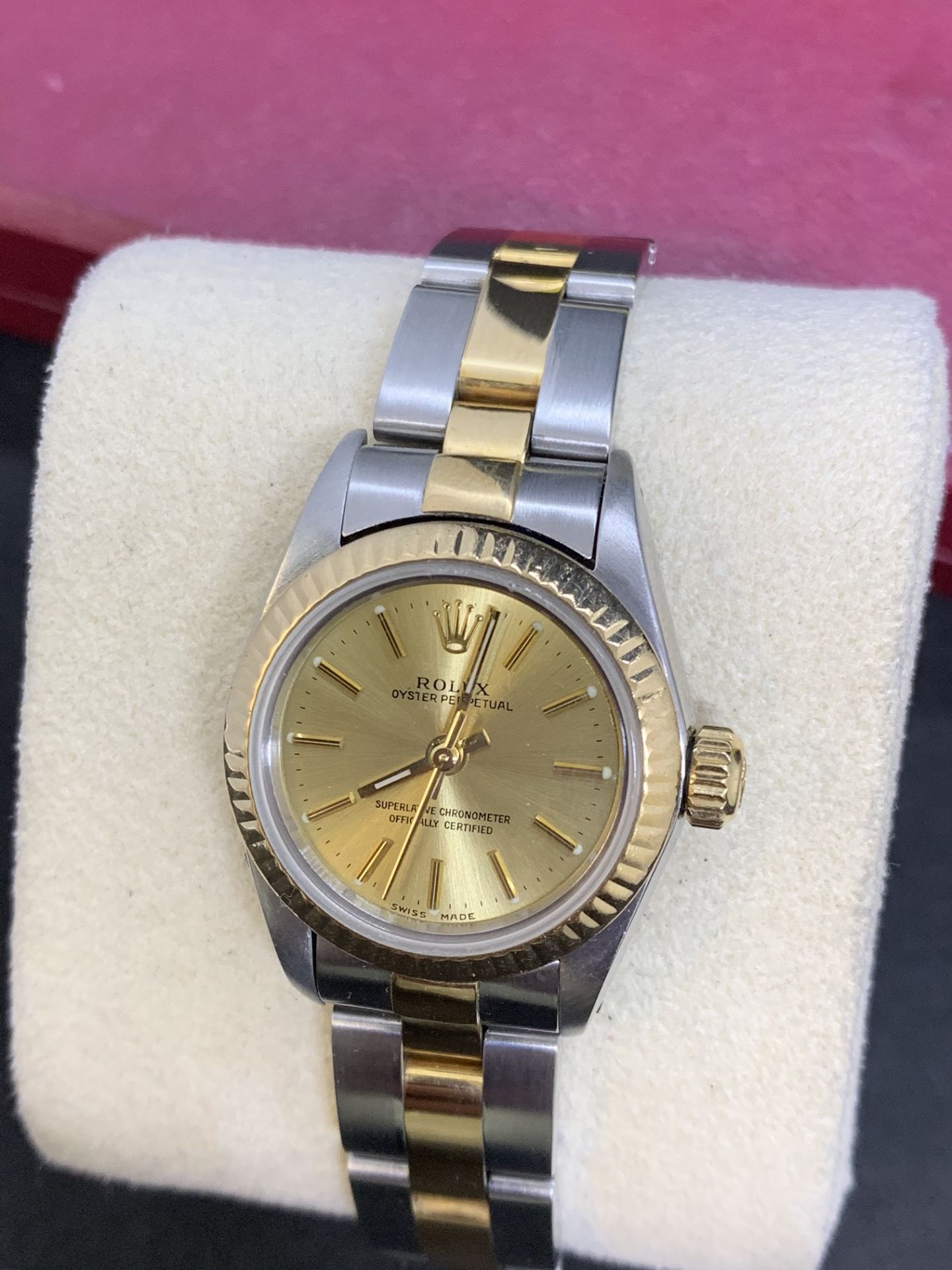 LADIES STEEL & GOLD ROLEX WATCH - Image 5 of 10