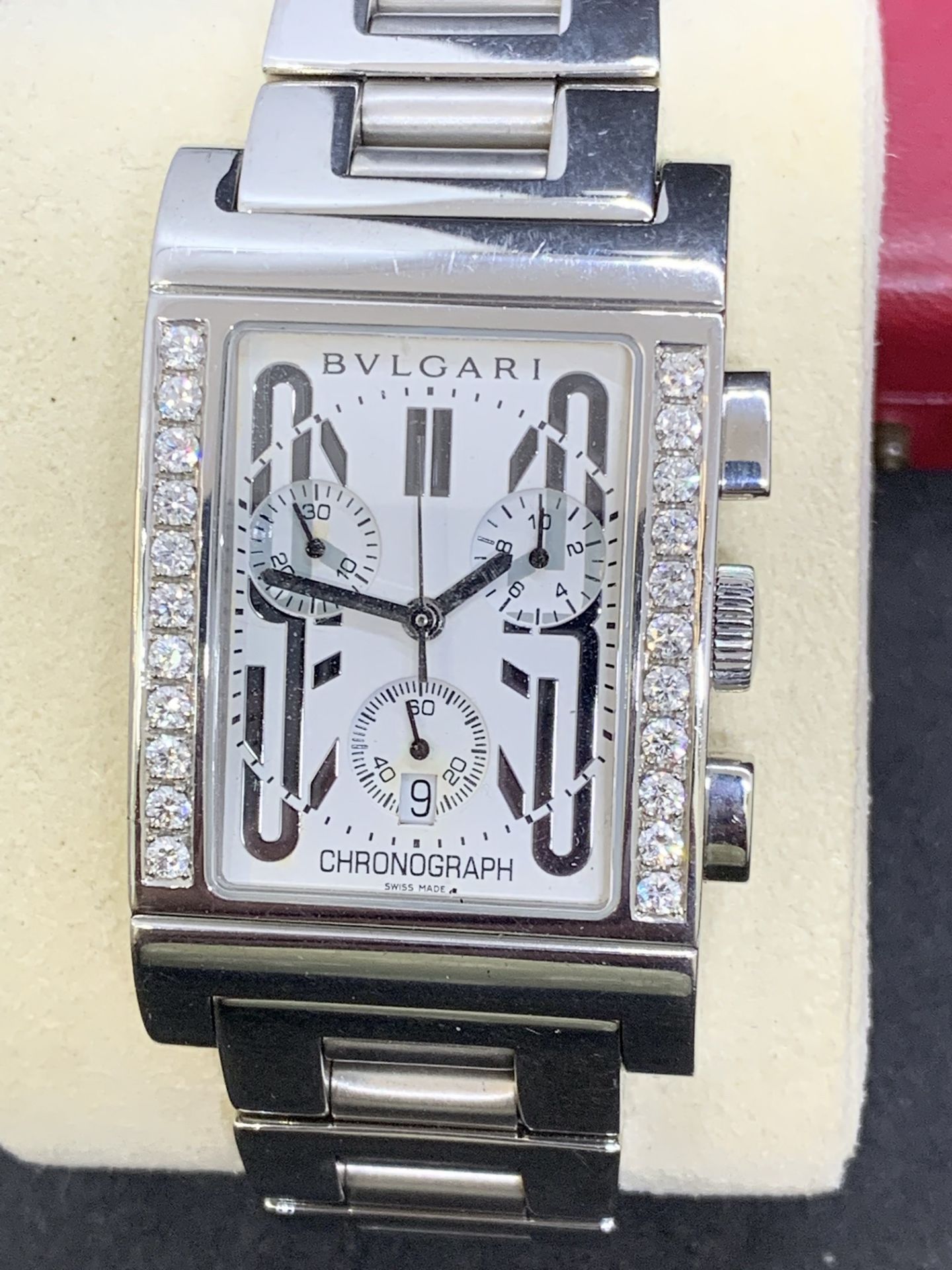 BVLGARI DIAMOND SET STAINLESS STEEL WATCH - Image 2 of 10