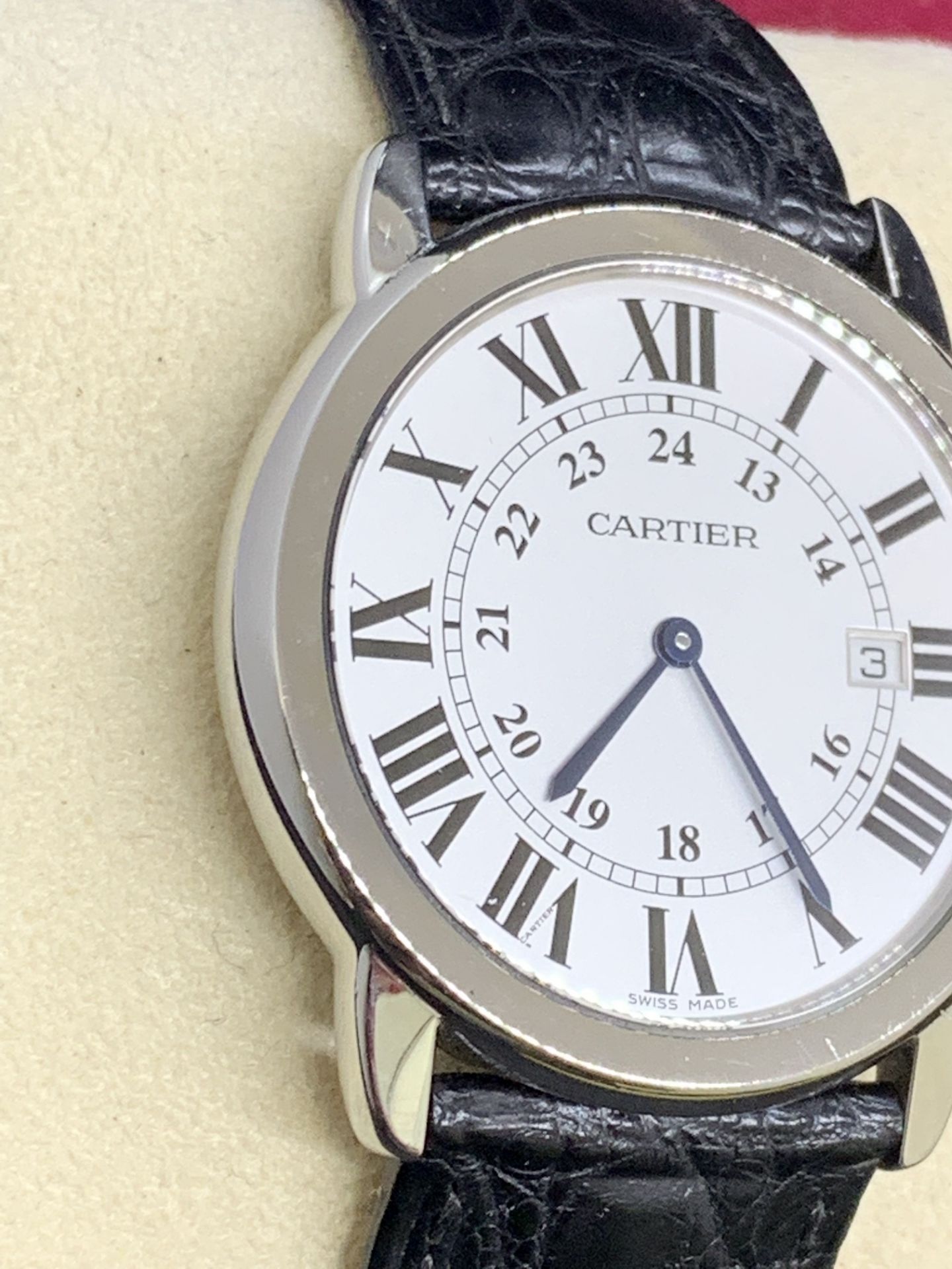 RONDE SOLO DE CARTIER WATCH, 36MM, STEEL, LEATHER - Image 5 of 13