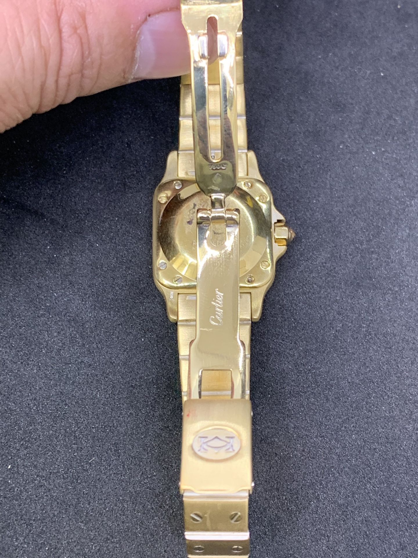 18ct GOLD DIAMOND CARTIER SANTOS WATCH - Image 14 of 15