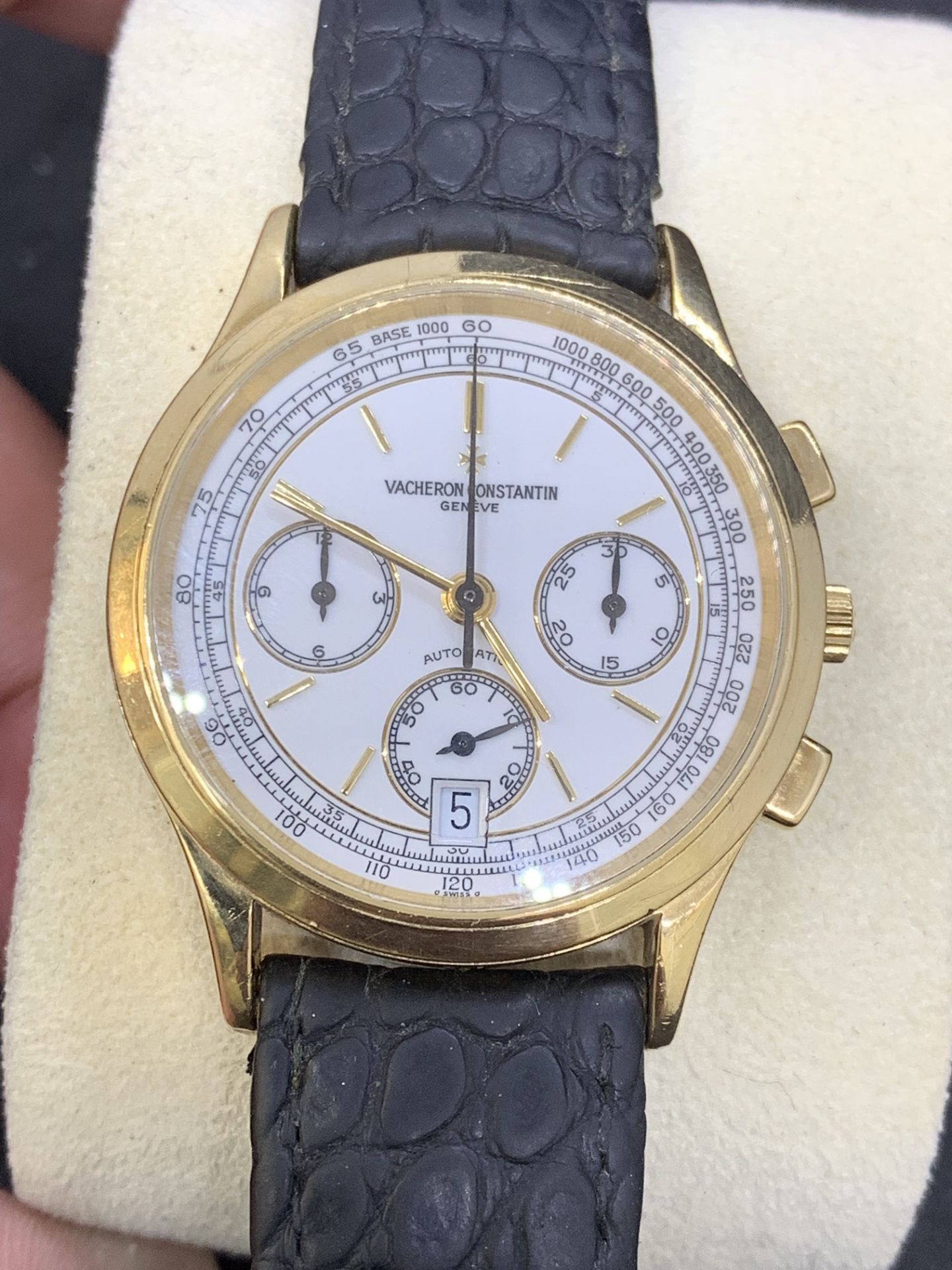 18ct GOLD VACHERON CONSTANTIN CHRONOGRAPH AUTOMATIC WATCH