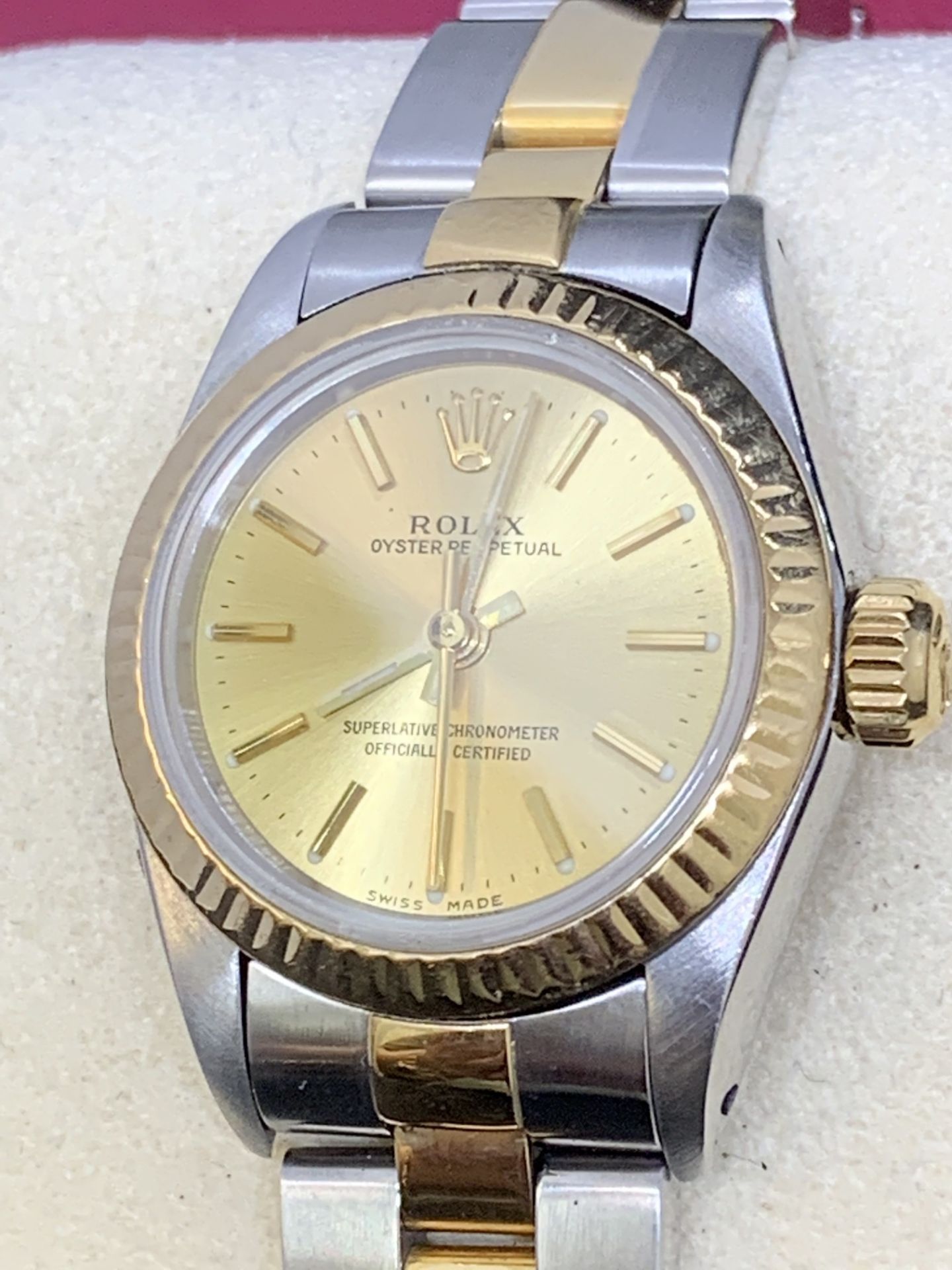 LADIES STEEL & GOLD ROLEX WATCH - Image 3 of 10