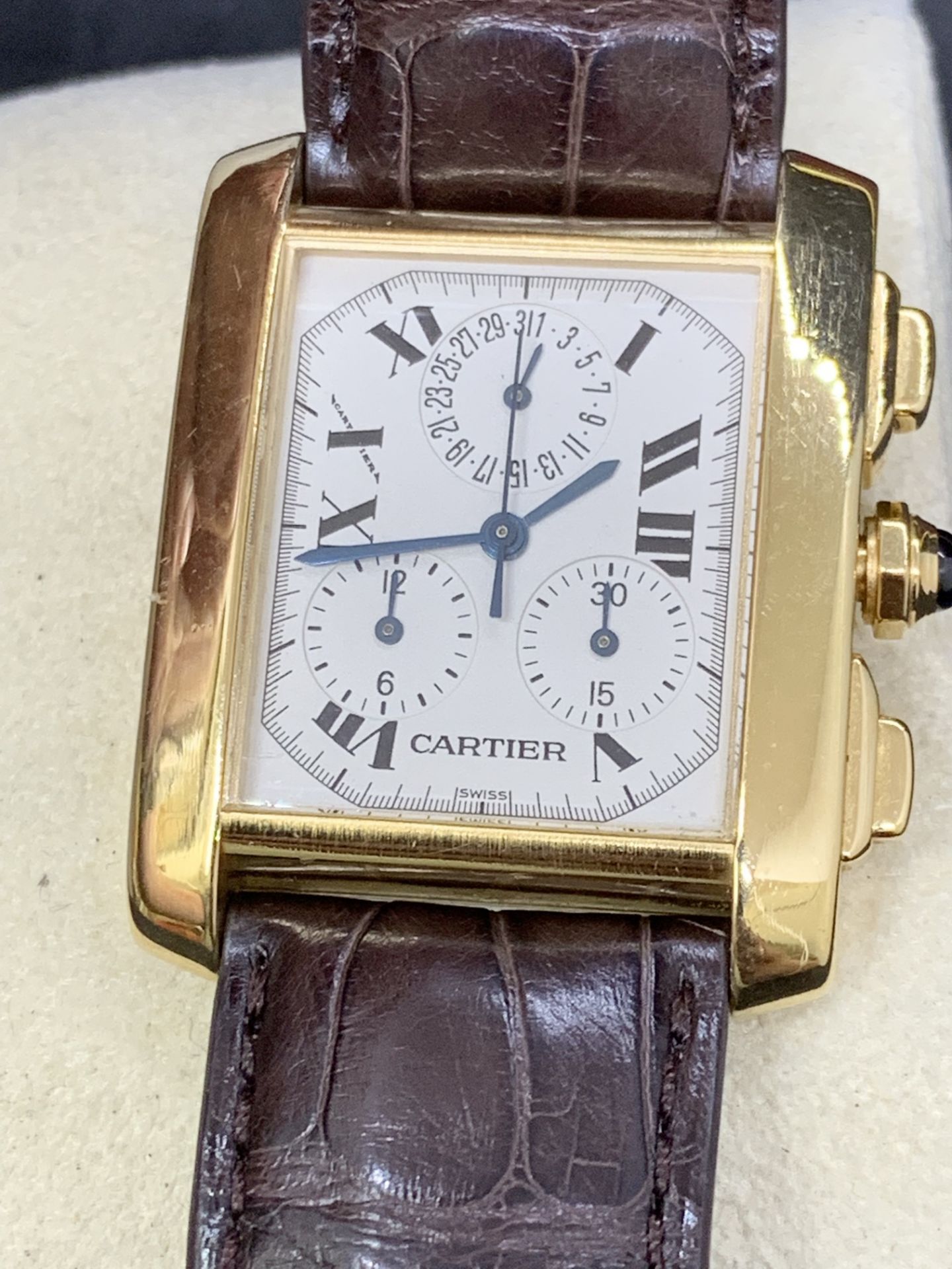 CARTIER 18ct GOLD CHRONOGRAPH WATCH - Image 5 of 11