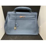 BLUE HERMES BIRKIN / KELLY BAG