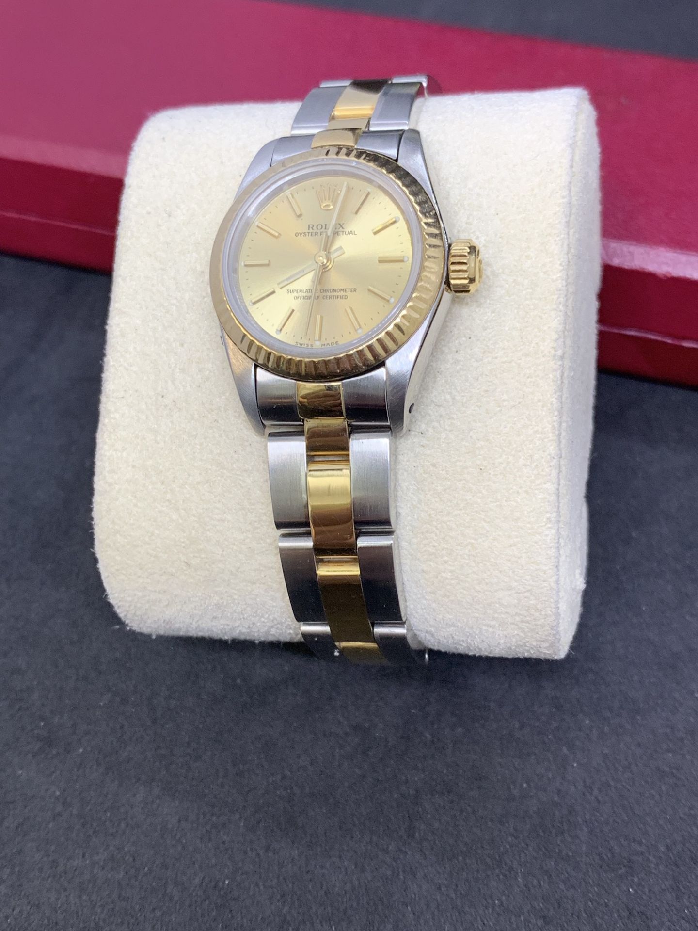 LADIES STEEL & GOLD ROLEX WATCH - Image 4 of 10