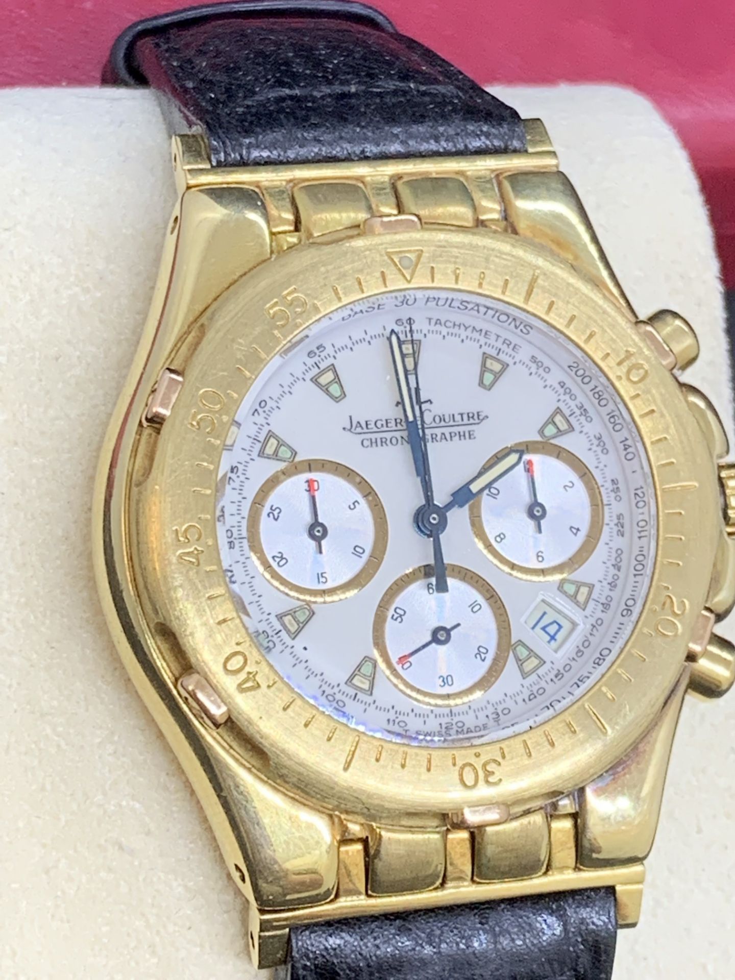 JAEGER LECOULTRE 18ct GOLD CHRONOGRAPH WATCH - Image 5 of 8