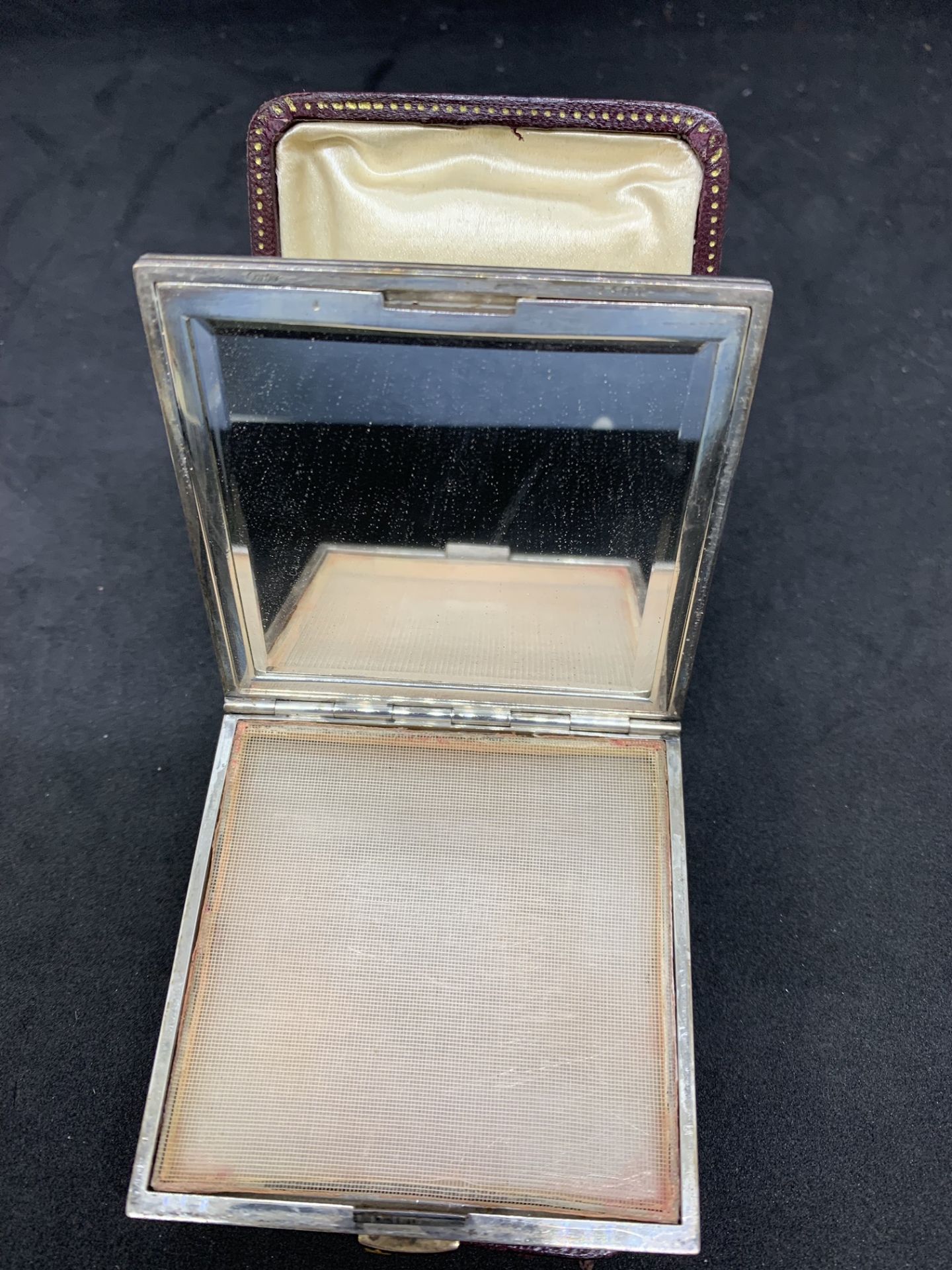 RARE CARTIER SILVER & GOLD POWDER MIRROR CASE SIGNED CARTIER 160g - Image 8 of 13