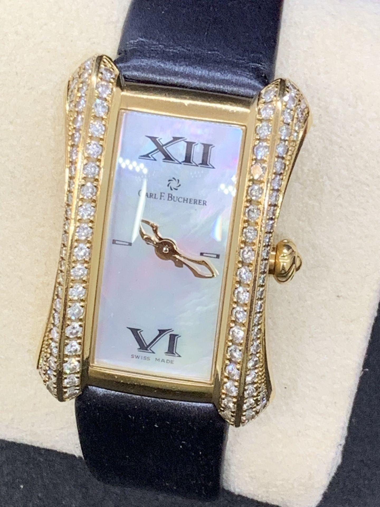 C F BUCHERER DIAMOND SET 18ct GOLD WATCH - APPROX 2.00cts DIAMONDS