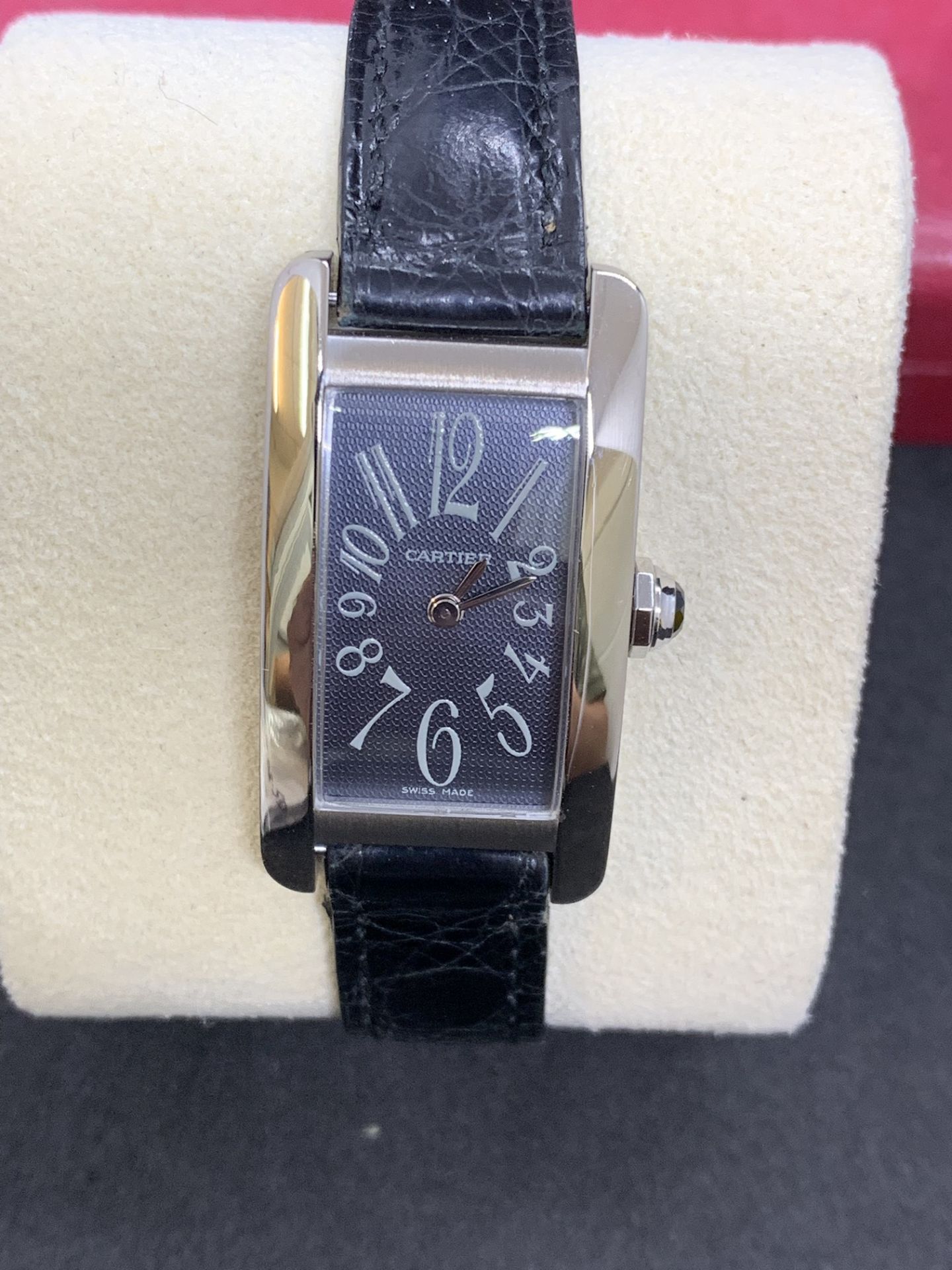 18ct WHITE GOLD CARTIER AMERICAN TANK WATCH - Image 2 of 8