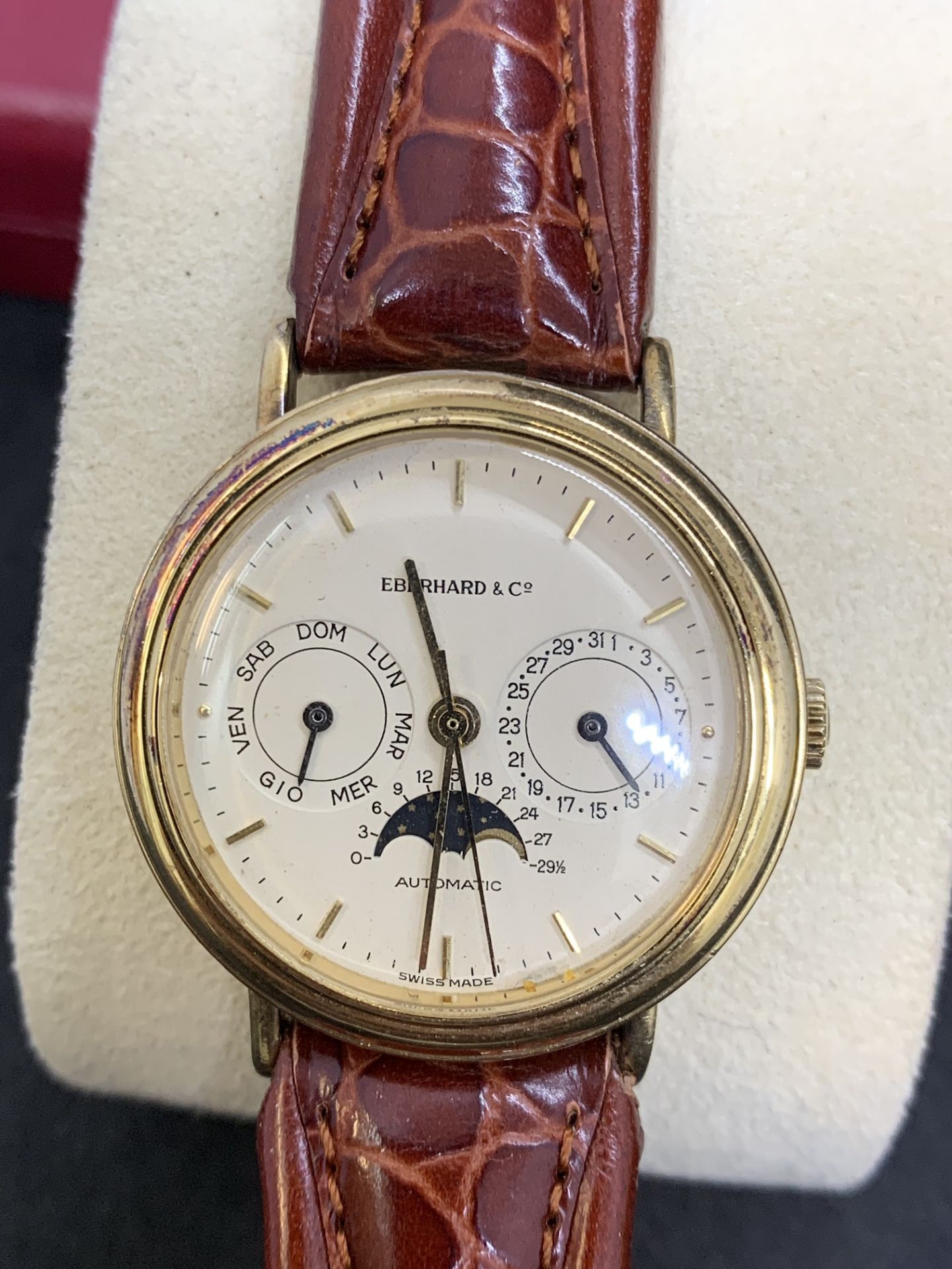 EBERHARD & CO MOONPHASE CALENDAR WATCH - GOLD OVER SILVER 925 - Image 2 of 5