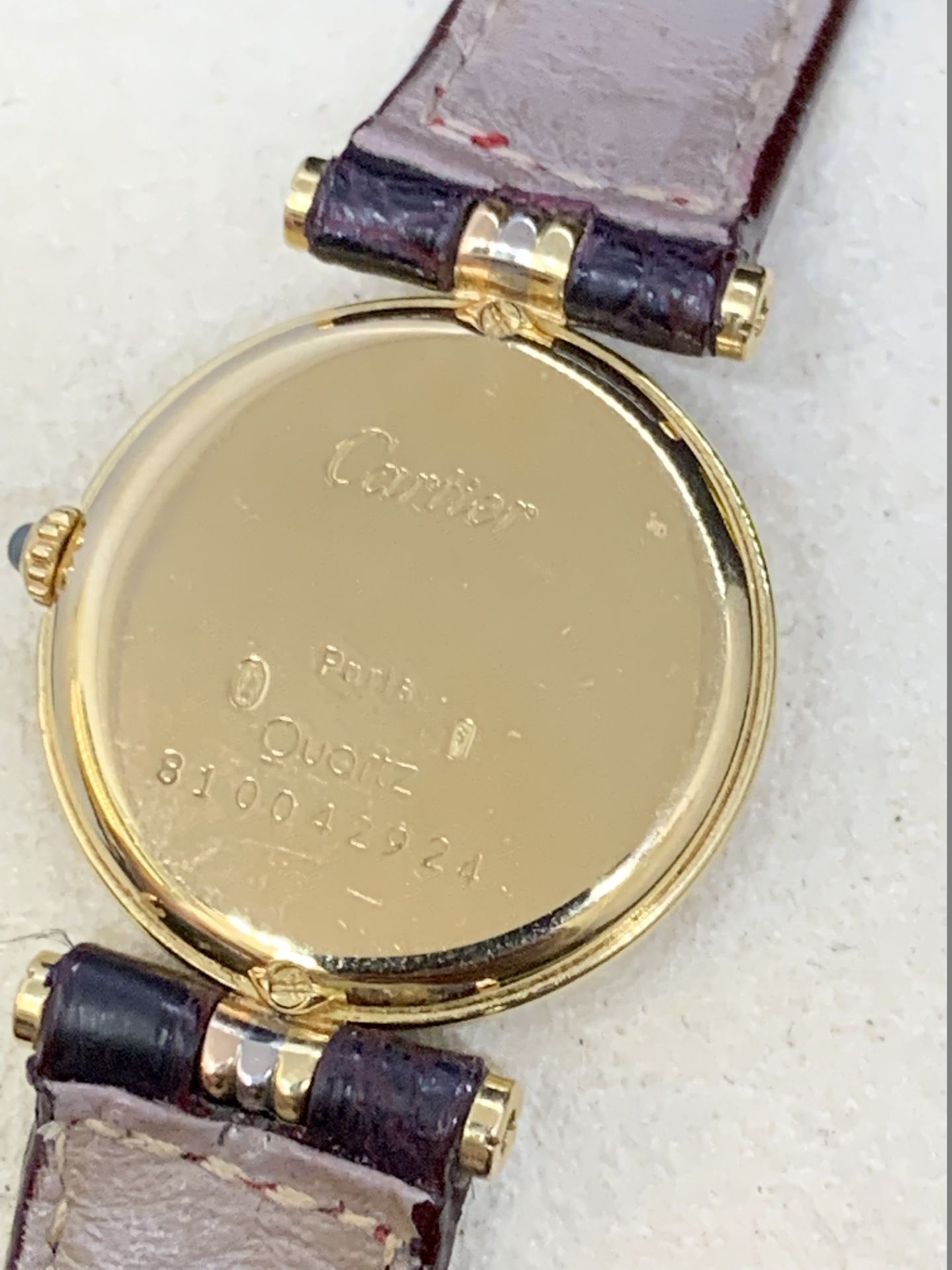 CARTIER 18ct GOLD WATCH ON LEATHER STRAP - Image 3 of 5