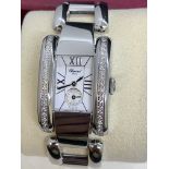 CHOPARD DIAMOND SET STAINLESS STEEL WATCH