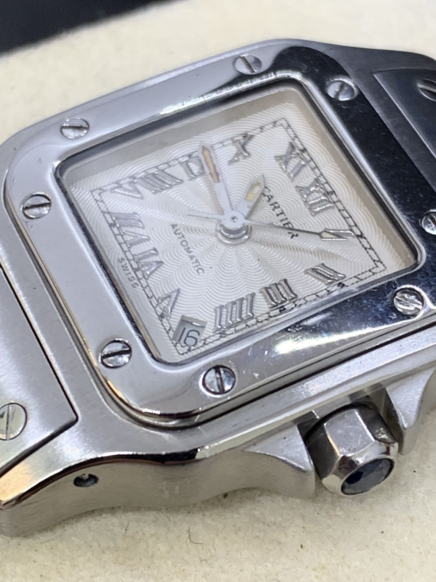 CARTIER SANTOS AUTOMATIC WATCH - Image 7 of 11