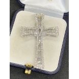 3.74ct DIAMOND SET CROSS IN WHITE GOLD