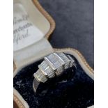 18 carat white gold ring set with baguette diamonds approximately 1.23 cts G colour VS clarity